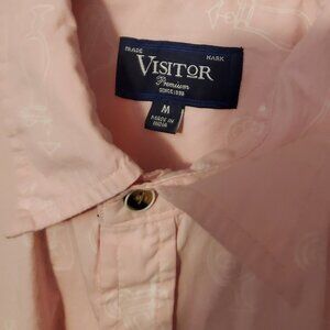 Mens Pink Button Up short Sleeve shirt